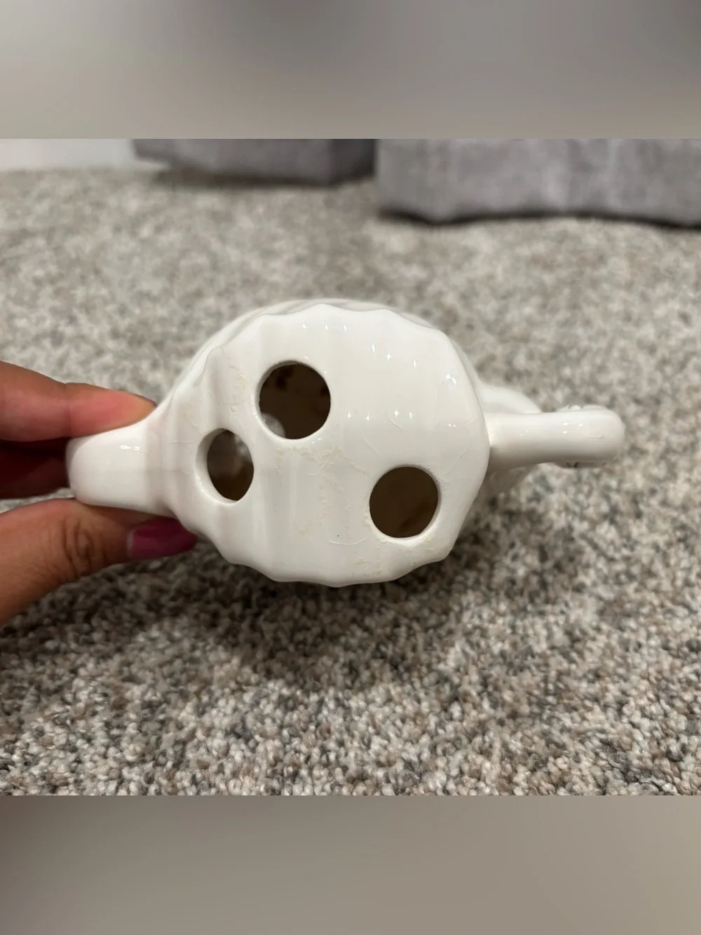 Vintage White Ceramic Swan Toothbrush Holder Bathroom Decor Cottage Core Country